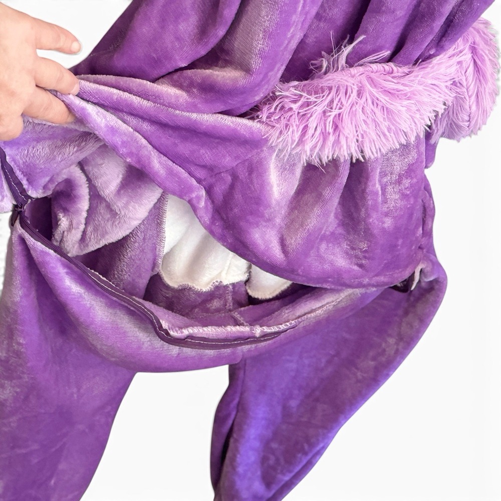 Purple Unicorn Jumper Adult M Kigurumi Hooded Costume Pajamas Cosplay Halloween - Picture 10 of 13